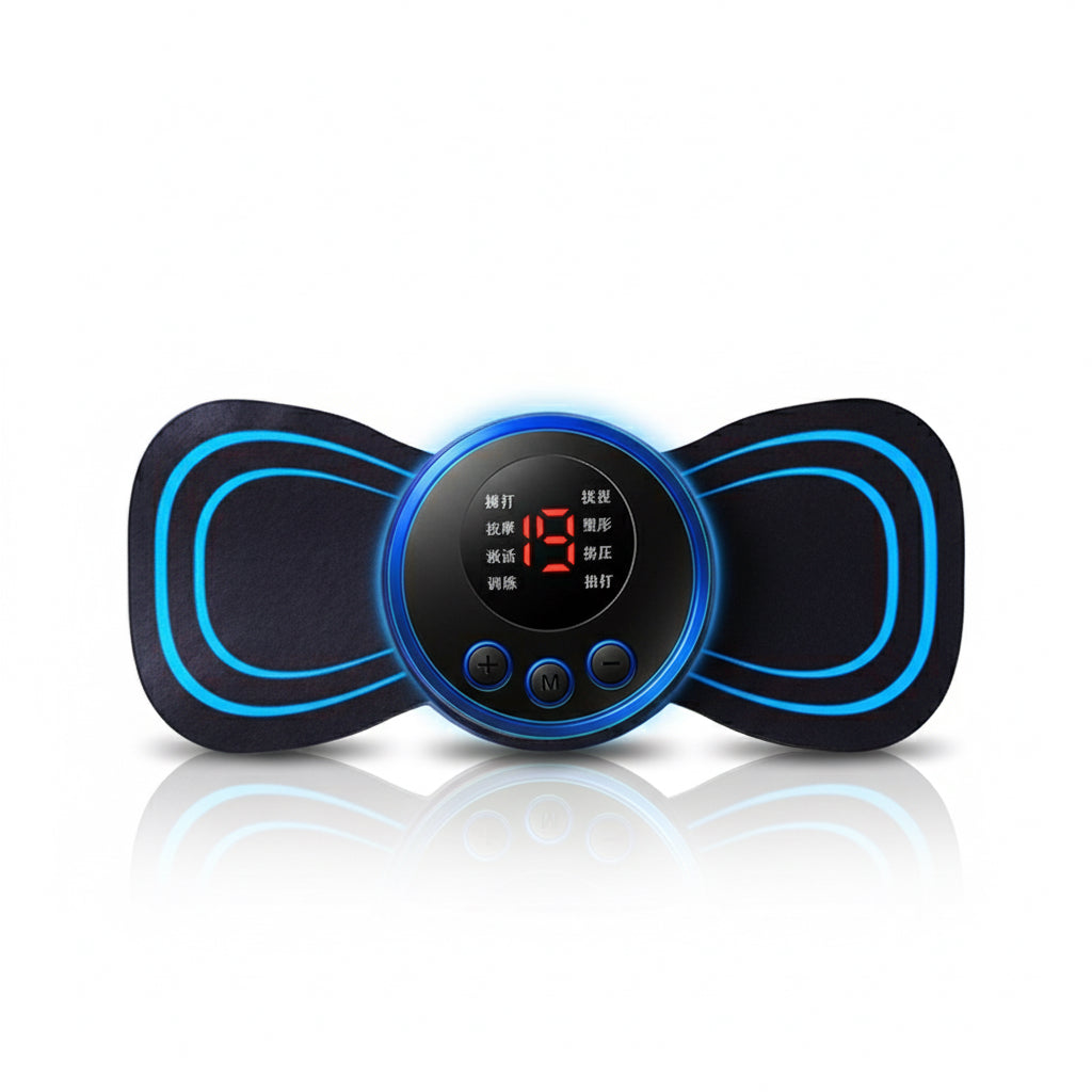 LCD Display EMS Neck Stretcher Electric Massager 8 Mode Cervical Massage Patch Pulse Muscle Stimulator Portable Relief Pain