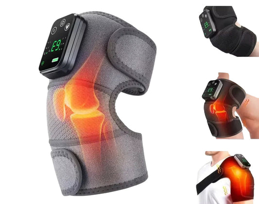 Electric Heated Vibration Knee Massage Physiotherapy Pad 3 in 1 Massager for Shoulder Elbow Hot Compress Pain Relief