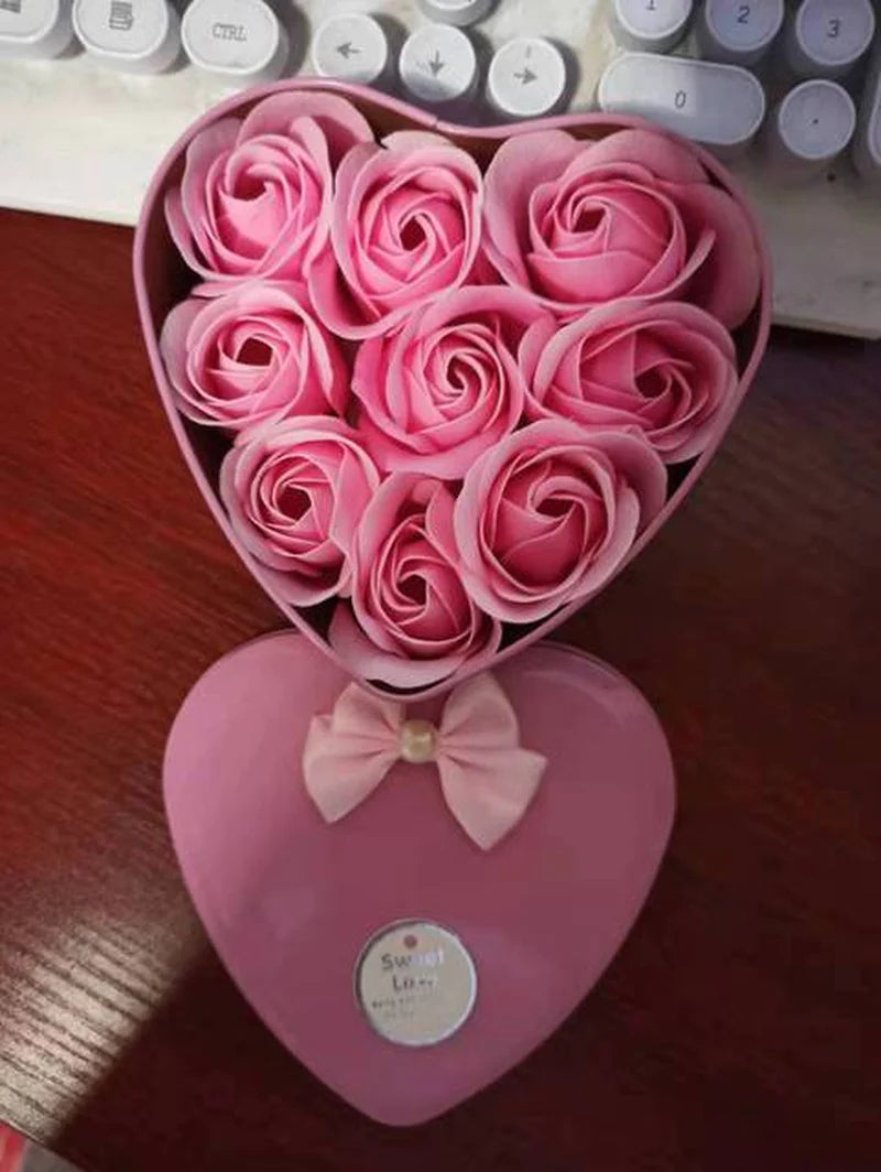 Disney Cartoon Lilo Stitch Plush Doll Toys Rose Bouquet Gift Box Stitch Flower Bouquet Home Decoration Valentine Christmas Gifts