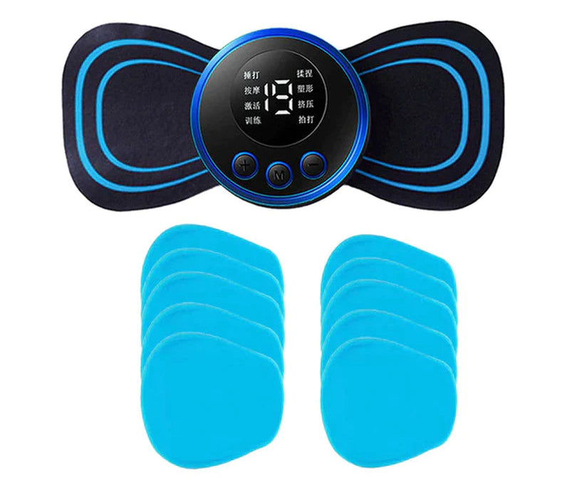 LCD Display EMS Neck Stretcher Electric Massager 8 Mode Cervical Massage Patch Pulse Muscle Stimulator Portable Relief Pain