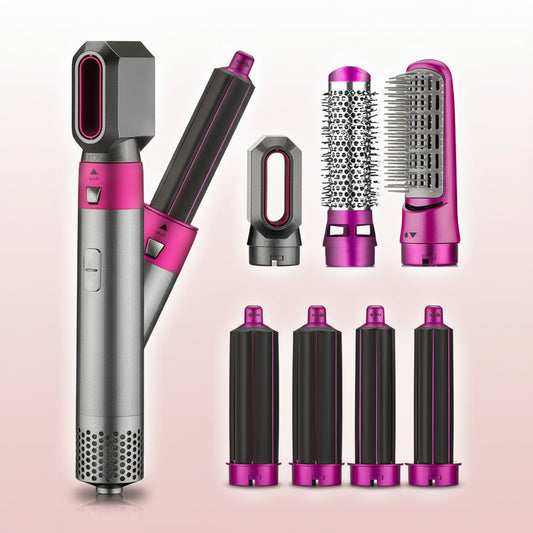 7 in 1 Hair Dryer Hot Air Brush Styler and Volumizer Hair Straightener Curler Comb Negative Ion One Step Hair Dryer Brush