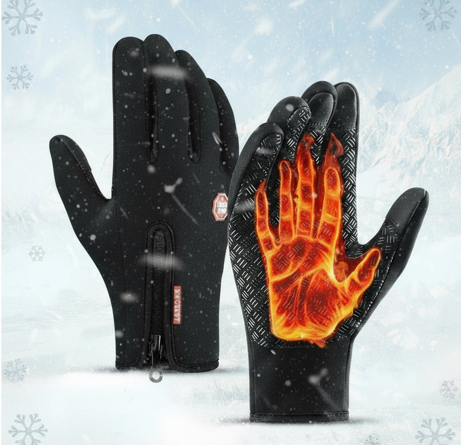 Heated Winter Gloves Touch Screen Riding Motorcycle Sliding Waterproof Sports Gloves with Fleece