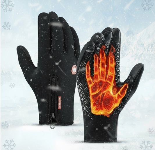 Heated Winter Gloves Touch Screen Riding Motorcycle Sliding Waterproof Sports Gloves with Fleece